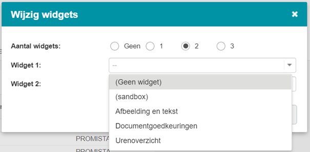 Wijzig widgets Startpagina in FCC