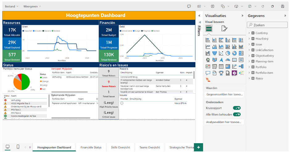 Power BI interface in FCC