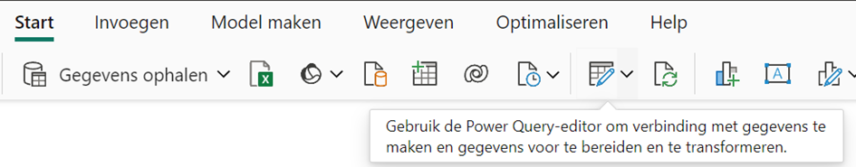 Gebruik de Power Query-editor om verbinding met gegevens te maken en gegevens voor te bereiden en te transformeren